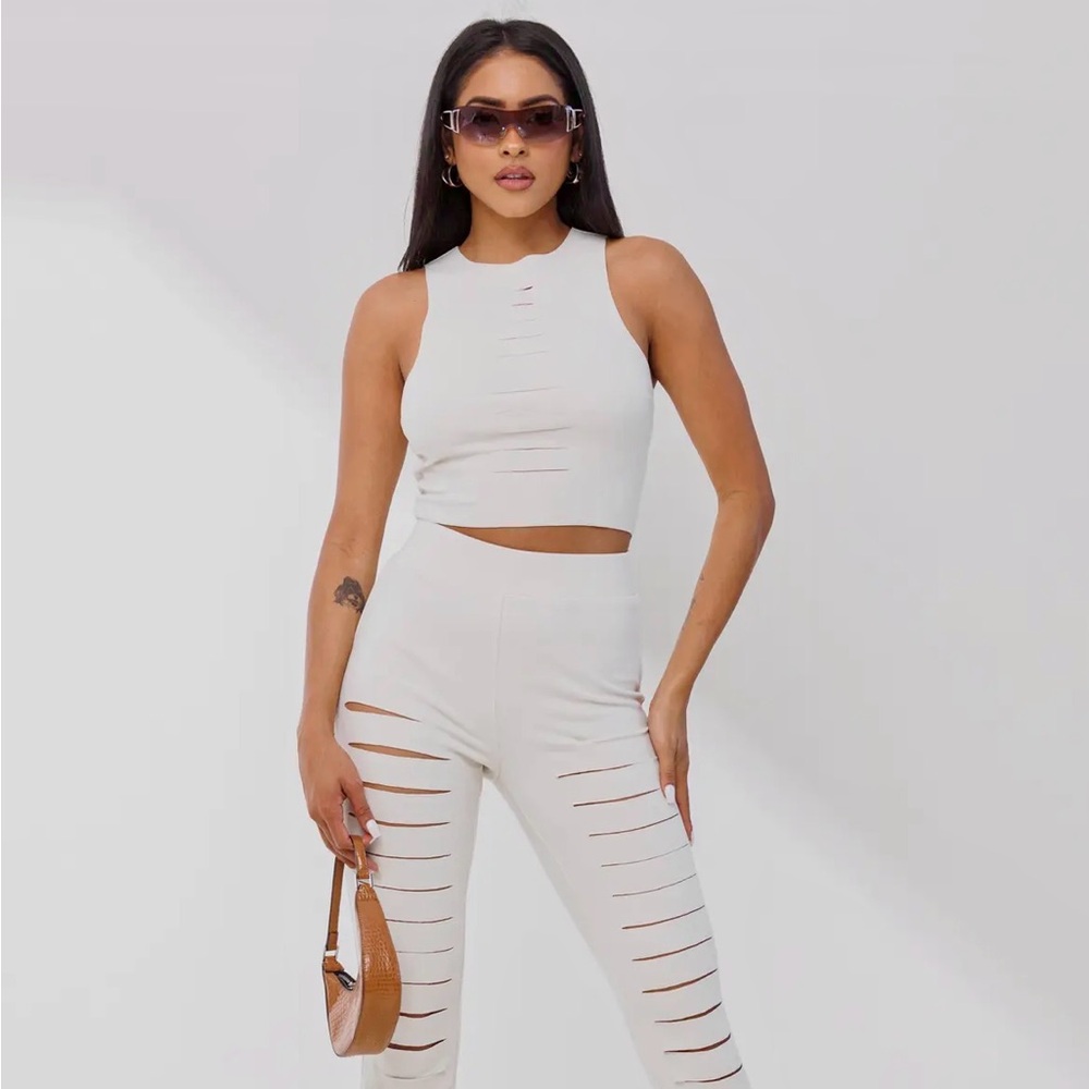 Front Cut-Out Crop Top & Pant Set